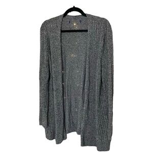 Grey open front long sleeve soft cozy cardigan